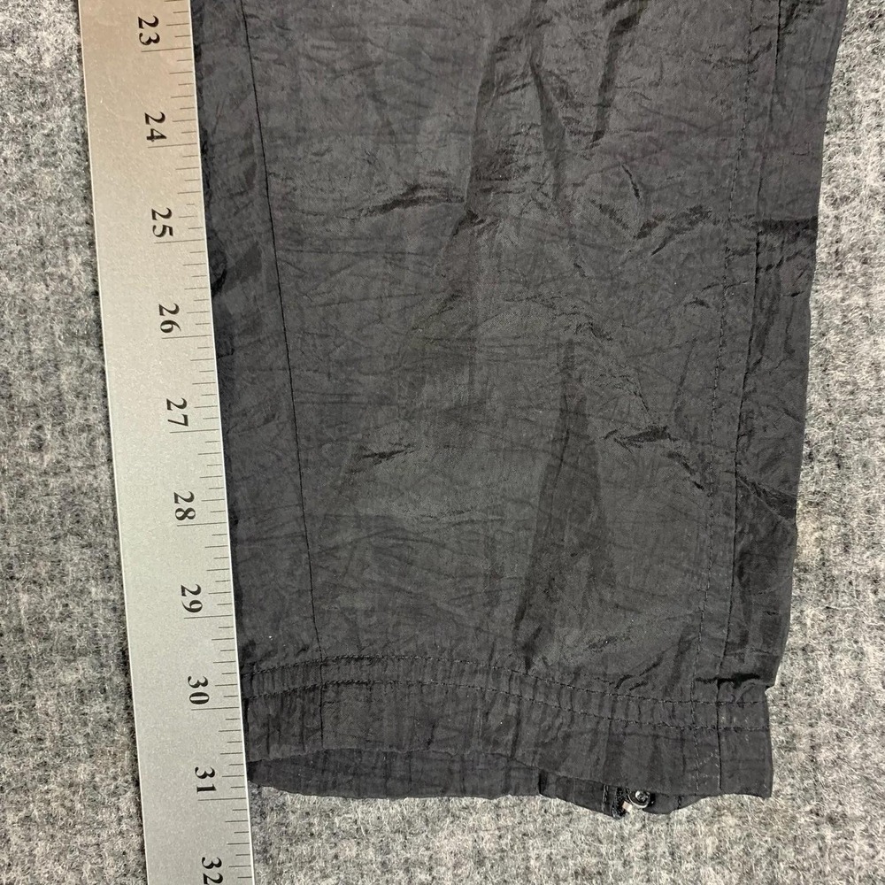 VTG Reebok Pants Mens Small Black Track Pants Taffeta Drawstring 90s Retro Baggy - Picture 8 of 12